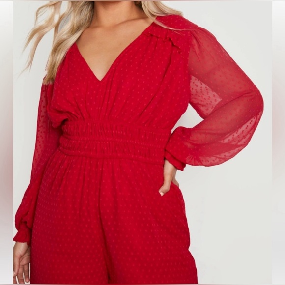 Red Red Red Boohoo Jumpsuit - Picture 3 of 5